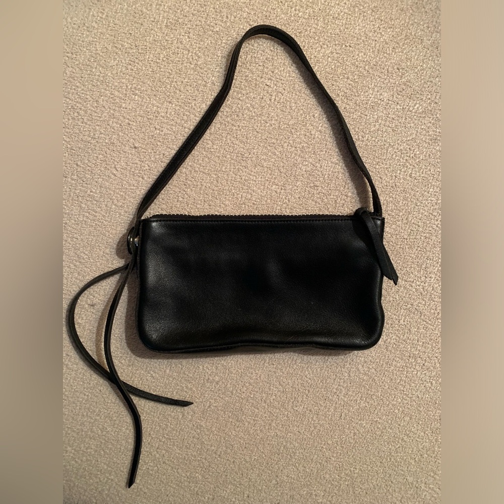 Black Leather Convertible Bag